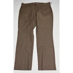 Old Navy Womens 16 High-Rise Pixie Skinny Ankle Pants Houndstooth Tan Pockets